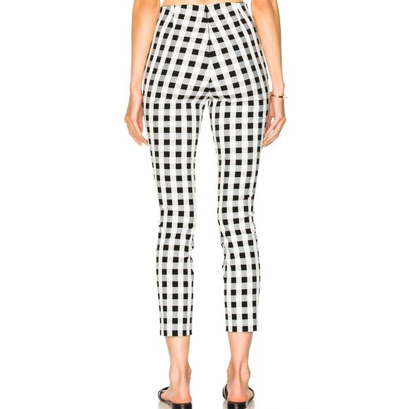 RAG & BONE Simone White Black Gingham Stretch Twill Skinny Trouser Pants, Size 2 - Picture 3 of 14